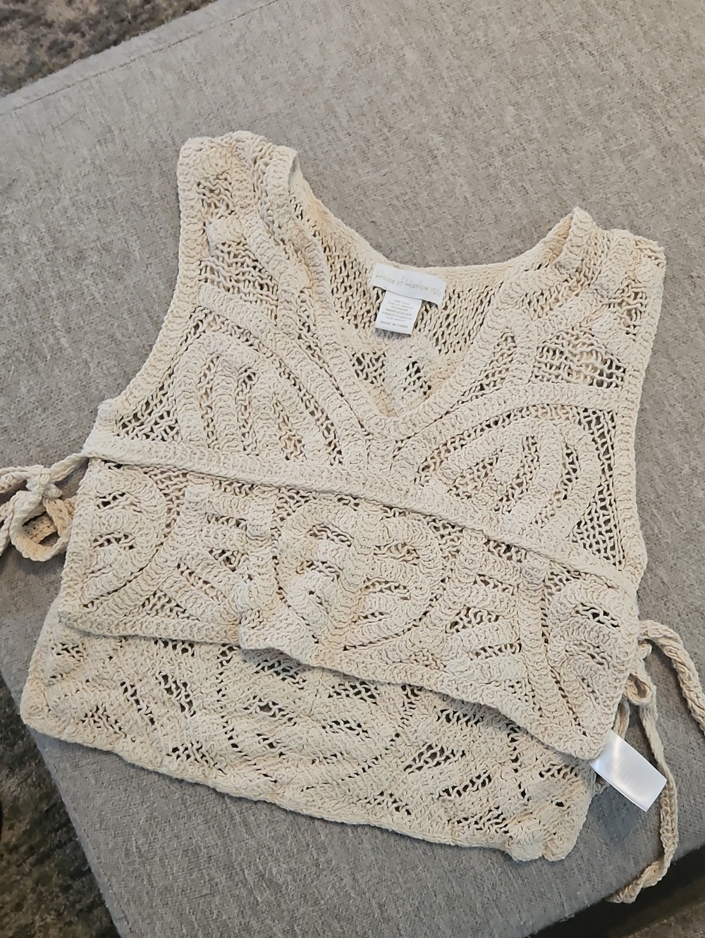 House Of Harlow Crochet Tie-Side Tank
